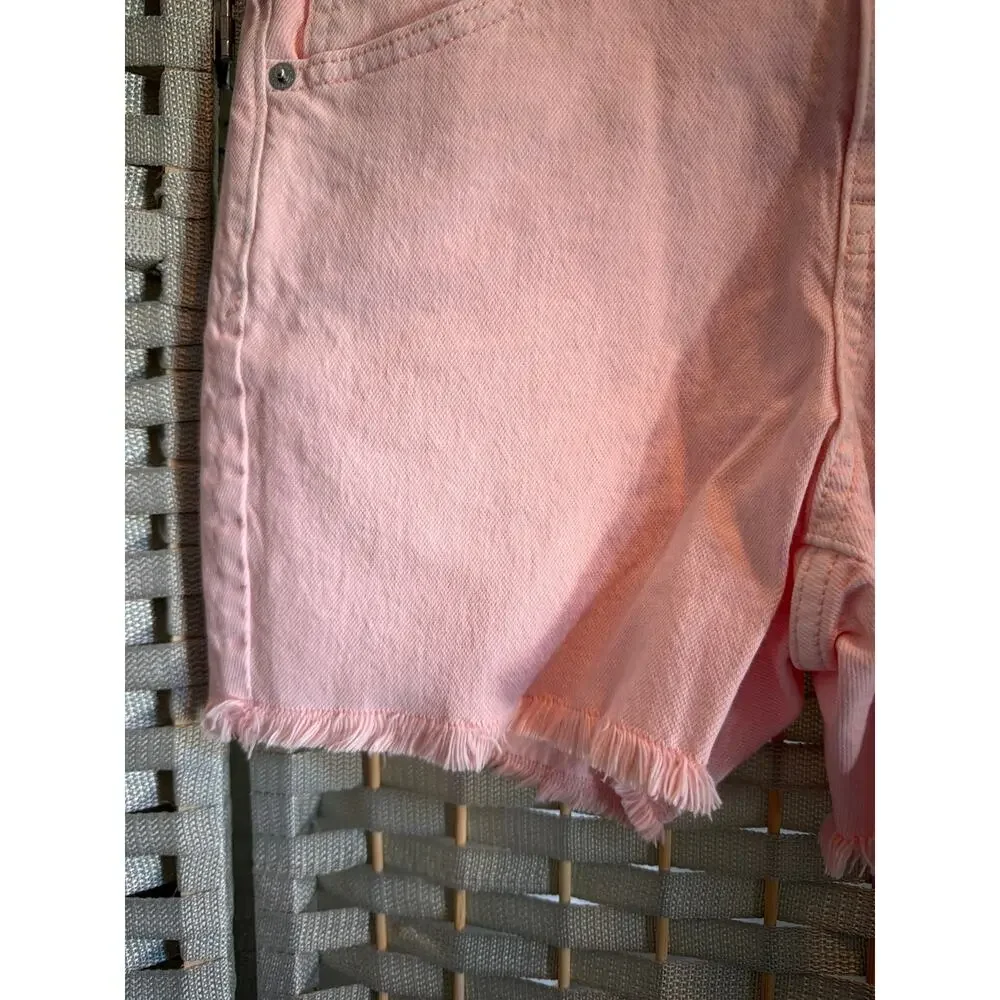 Cat & Jack Mid-Rise Cutoff Jean Shorts Girl's Pink XL/14 Distressed Design NWT